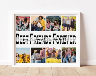 Regalo personalizzato Bestie, Regalo personalizzato per il migliore amico, Ricordo dell&#39;amicizia, Regali per il migliore amico, Regalo per il giorno dell&#39;amicizia, Collage di foto BFF