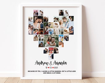 Heart Photo Collage, Custom Heart Collage, Wedding Photo Collage, Anniversary Collage Gift for Boyfriend,  Personalized Wedding Photo Gift