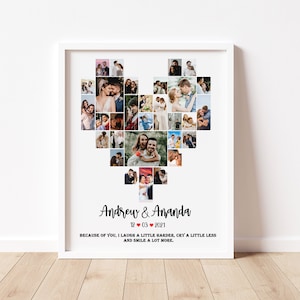 Heart Photo Collage, Custom Heart Collage, Wedding Photo Collage, Anniversary Collage Gift for Boyfriend,  Personalized Wedding Photo Gift
