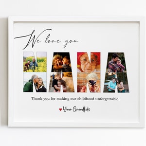 Colagem de fotos personalizada da Nana, presente personalizado com fotos da Nana, presente da avó dos netos, presente para a avó, presente do dia das mães para Nana