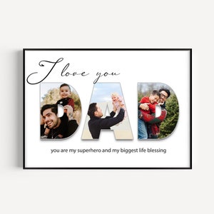 Papa Fotocollage Geschenk, Vatertagsgeschenk, individuelles Geschenk für Papa, erste Mal Papa Geschenk, personalisiertes Geschenk für Papa, Geschenk von Sohn Tochter