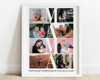 Mama Photo Collage Gift, Mothers Day Gift for Mama, Personalized Gift for Mom, Custom Mom Gift, Mommy Gift Collage, Custom Photo Collage