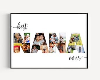 Personalized Nana Photo Collage Gift, Mothers Day Gift for Nana, Custom Gift For Nana, Grandma Gift from Grandkids, Grandma Photo Gift