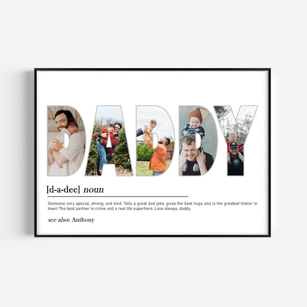 Personalized Daddy Definition Collage, Father's Day Gift, Custom Gift for Dad, First Time Daddy Gift, Dad Gift from Son Daughter, Dad Gifts