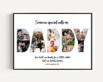 Daddy Photo Collage, Christmas Gift, Gift For Daddy, Personalized Gift for Dad, Printable Father Day Photo Collage, Photo Gift