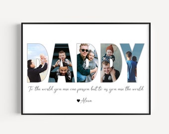 Daddy Photo Collage, Customized Father's Gift, Gift For Dad, Personalized Gift for Dad, First Father's Day Gift, Dad Gift from Son Daughter