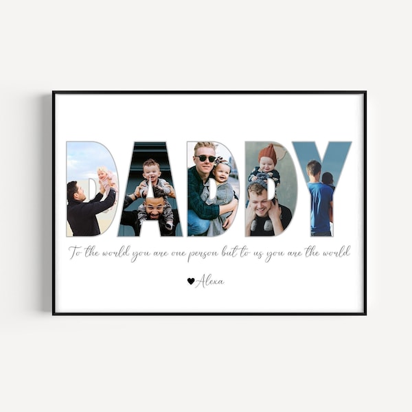 Daddy Photo Collage, Customized Father's Gift, Gift For Dad, Personalized Gift for Dad, First Father's Day Gift, Dad Gift from Son Daughter