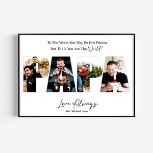 Personalized Papa Photo Collage, Father's Day Gift, Papa Collage Gift, Custom Gift For Papa, Papa Gift from Grandkids, Collage For Grandpa