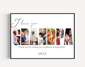 Collage di foto del nonno, regalo di Natale, regalo personalizzato per il nonno, regalo per il nonno dai nipoti, regalo di collage di foto del nonno