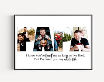 Papa Photo Collage, Christmas Day Gift, Papa Collage Gift, Collage For Grandpa, Papa Gift from Grandkids, Personalized Gift For Papa