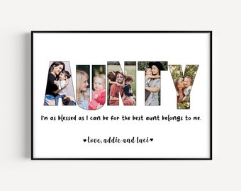 Personalized Aunt Photo Collage, Auntie Custom Gift, Christmas Gift for Aunt, Aunt Gift, Aunt Collage, Auntie Photo Gifts, Best Aunt Ever