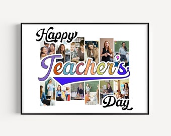 Personalized Teacher Photo Collage, Christmas Gift, Custom Gift for Teacher's Day, Teacher Keepsake, Class Photo Gift Collage