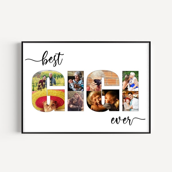 Personalized GIGI Photo Collage, Best Gigi Ever, Mothers Day Gift For Grandma, GIGI Picture Collage, Gigi Gift from Grandkids, Gift for GiGi