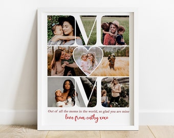 Personalized Mom Photo Collage, Mother's Day Gift For Mom, Custom Mommy Photo Gift, Mothers Day Gift from Daughter, Mom Photo Gift Collage