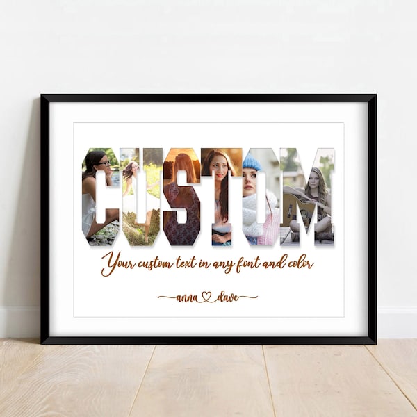 Custom Text Collage, Name Photo Collage,Custom Letter Collage, Personalised photo collage, Your text photo collage, Custom Photo Collage