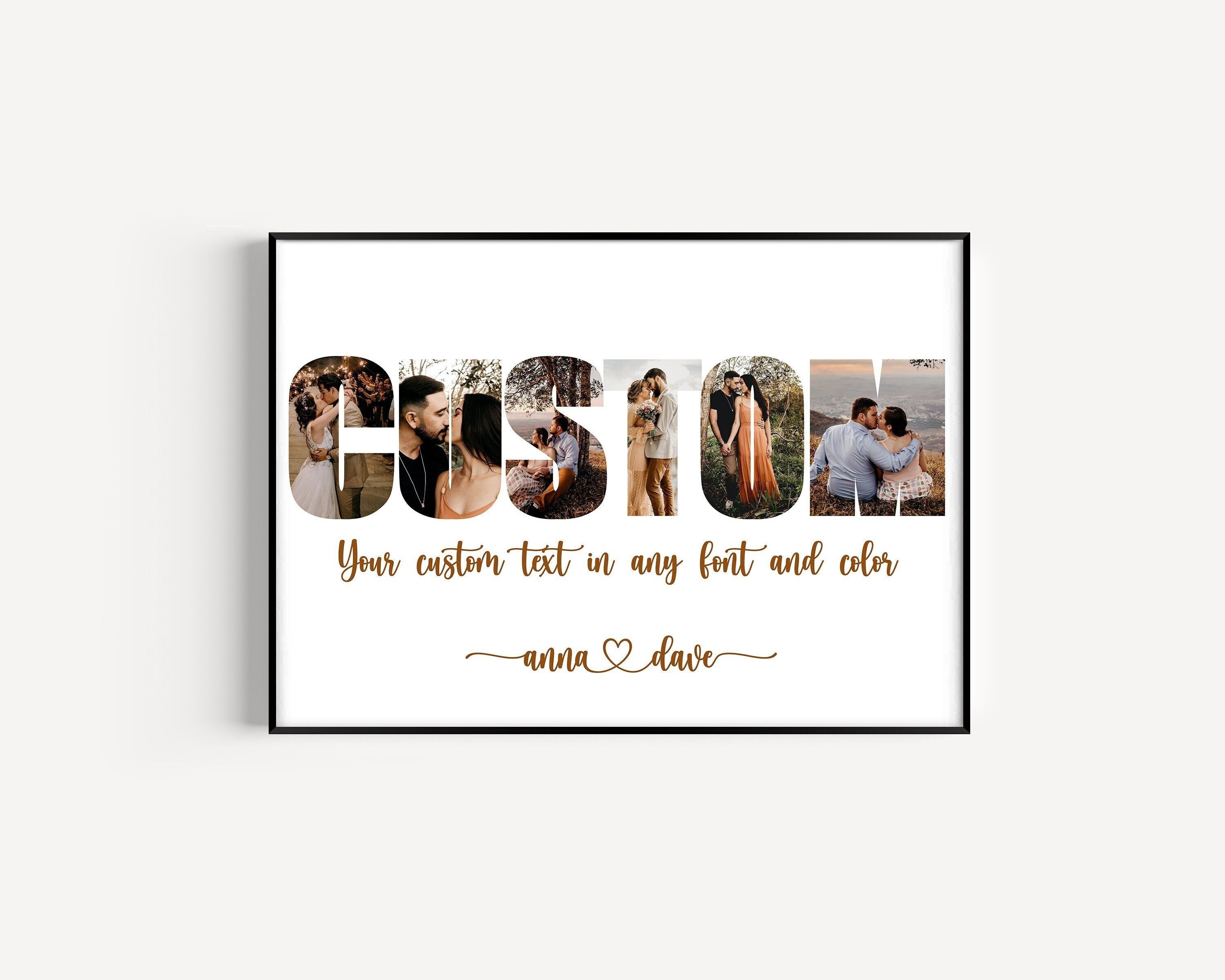 Collage di foto con nome personalizzato, collage di foto con testo personalizzato, collage di lettere personalizzato, collage di foto con testo, collage di foto regalo, word art