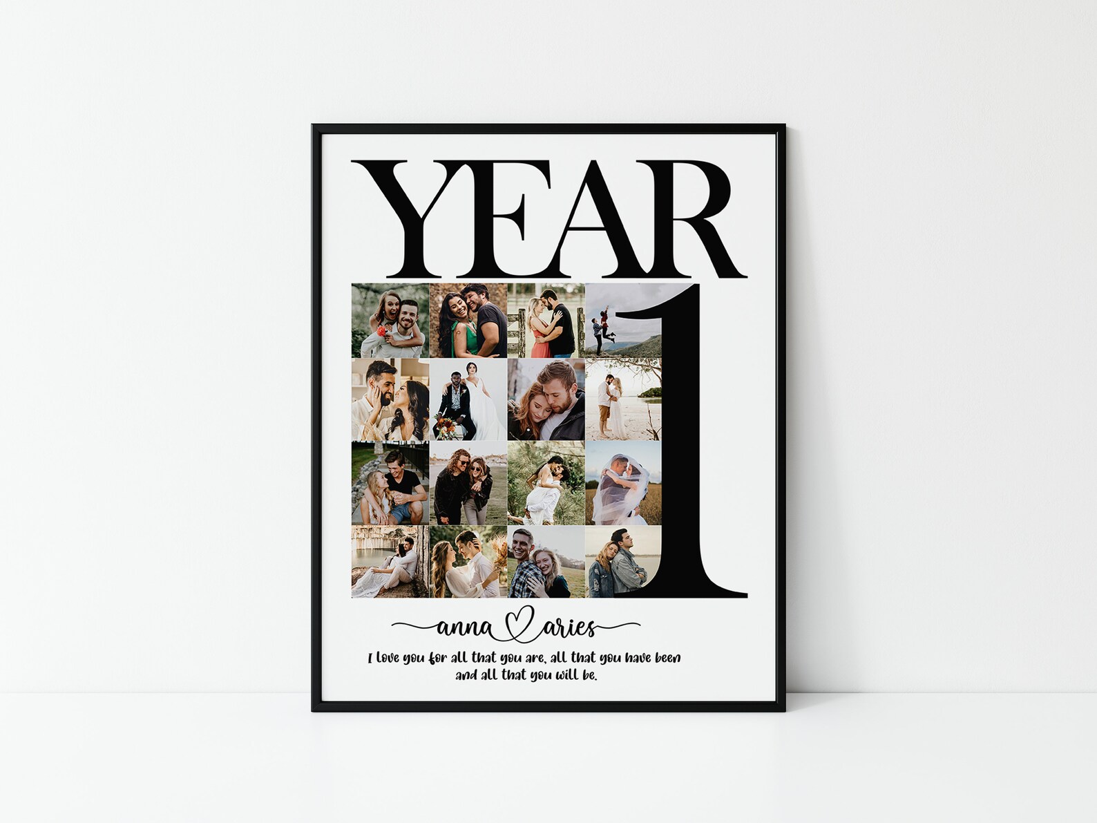 Personalize 1st Year Anniversary Photo Collage Custom 1 Year Etsy