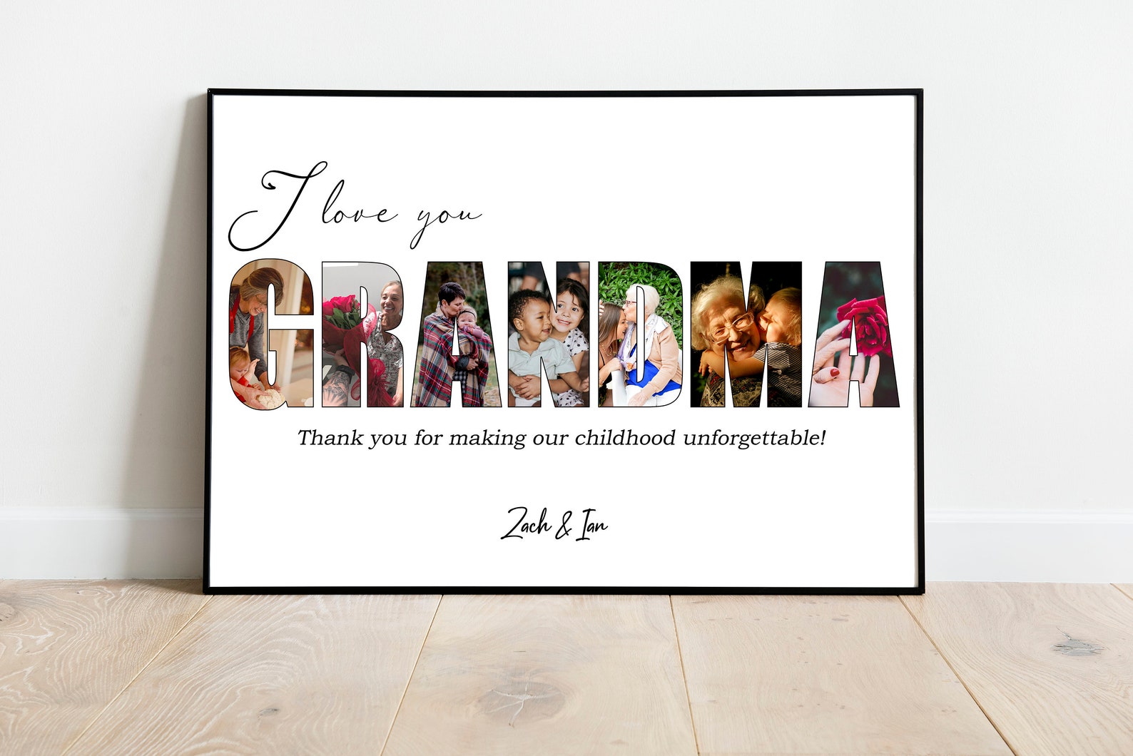 Personalized Grandma Photo Collage Gift for Grandma Etsy