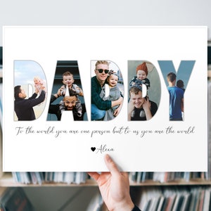 Daddy Photo Collage, Customized Father's Gift, Gift For Dad, Personalized Gift for Dad, First Father's Day Gift, Dad Gift from Son Daughter image 3
