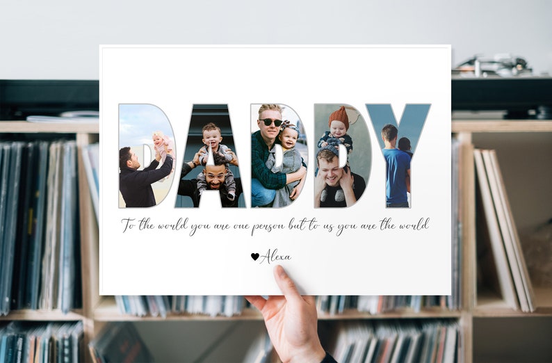 Daddy Photo Collage, Customized Father's Gift, Gift For Dad, Personalized Gift for Dad, First Father's Day Gift, Dad Gift from Son Daughter image 3