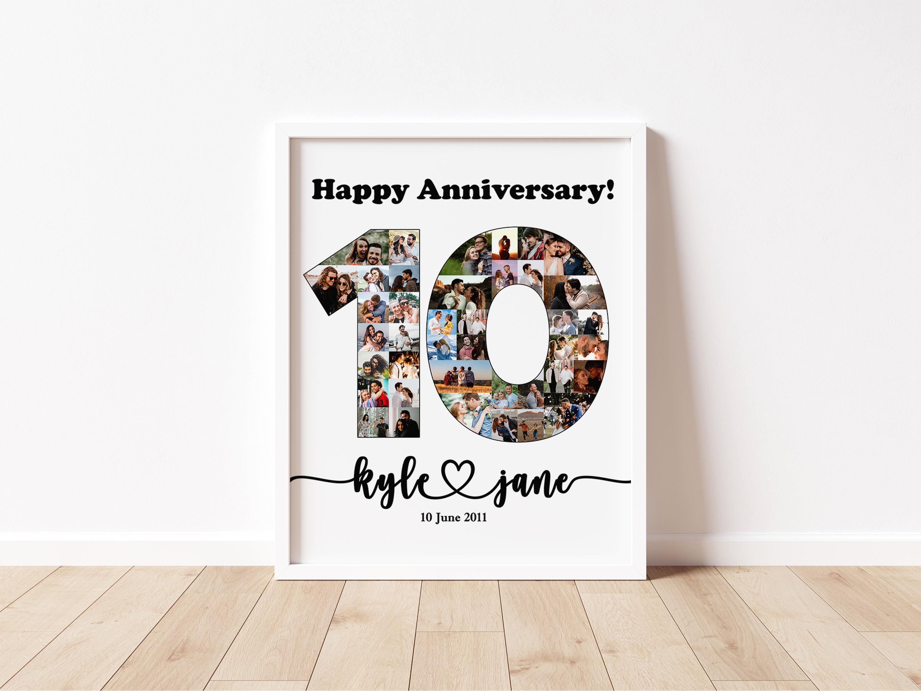 10th Anniversary Gifts Custom Photo Canvas, Personalised 10th Wedding  Anniversary Gift, 10 Years Married Gift Wife Husband Present