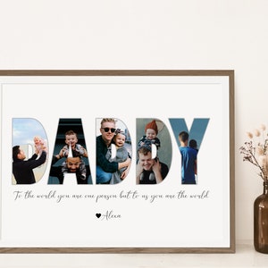 Daddy Photo Collage, Customized Father's Gift, Gift For Dad, Personalized Gift for Dad, First Father's Day Gift, Dad Gift from Son Daughter image 4