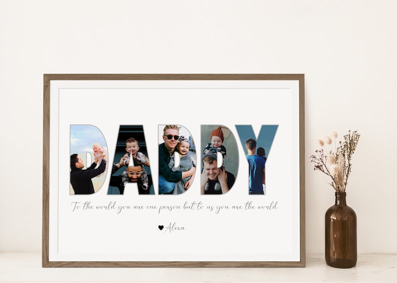 Daddy Photo Collage, Customized Father's Gift, Gift For Dad, Personalized Gift for Dad, First Father's Day Gift, Dad Gift from Son Daughter image 4