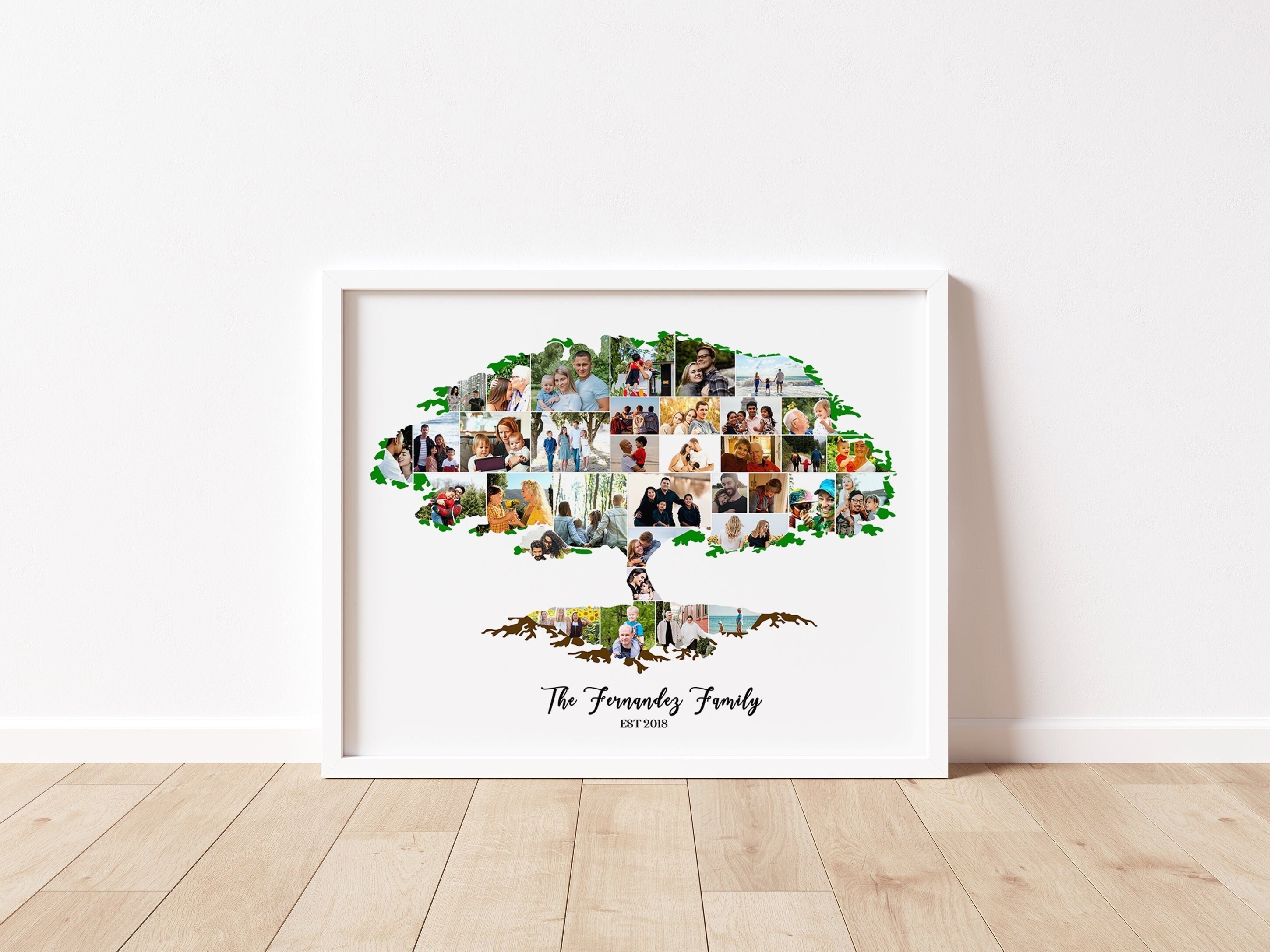Personalized Family Tree Photo Collage, Family Photo Gift, Family Tree ...