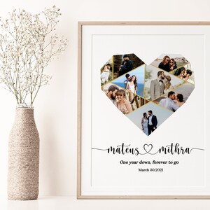 1 Year Anniversary Gift for Boyfriend, 1st Anniversary Photo Collage, 1