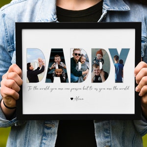 Daddy Photo Collage, Customized Father's Gift, Gift For Dad, Personalized Gift for Dad, First Father's Day Gift, Dad Gift from Son Daughter image 9