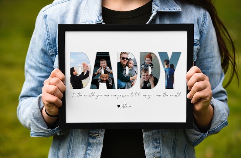 Daddy Photo Collage, Customized Father's Gift, Gift For Dad, Personalized Gift for Dad, First Father's Day Gift, Dad Gift from Son Daughter image 9