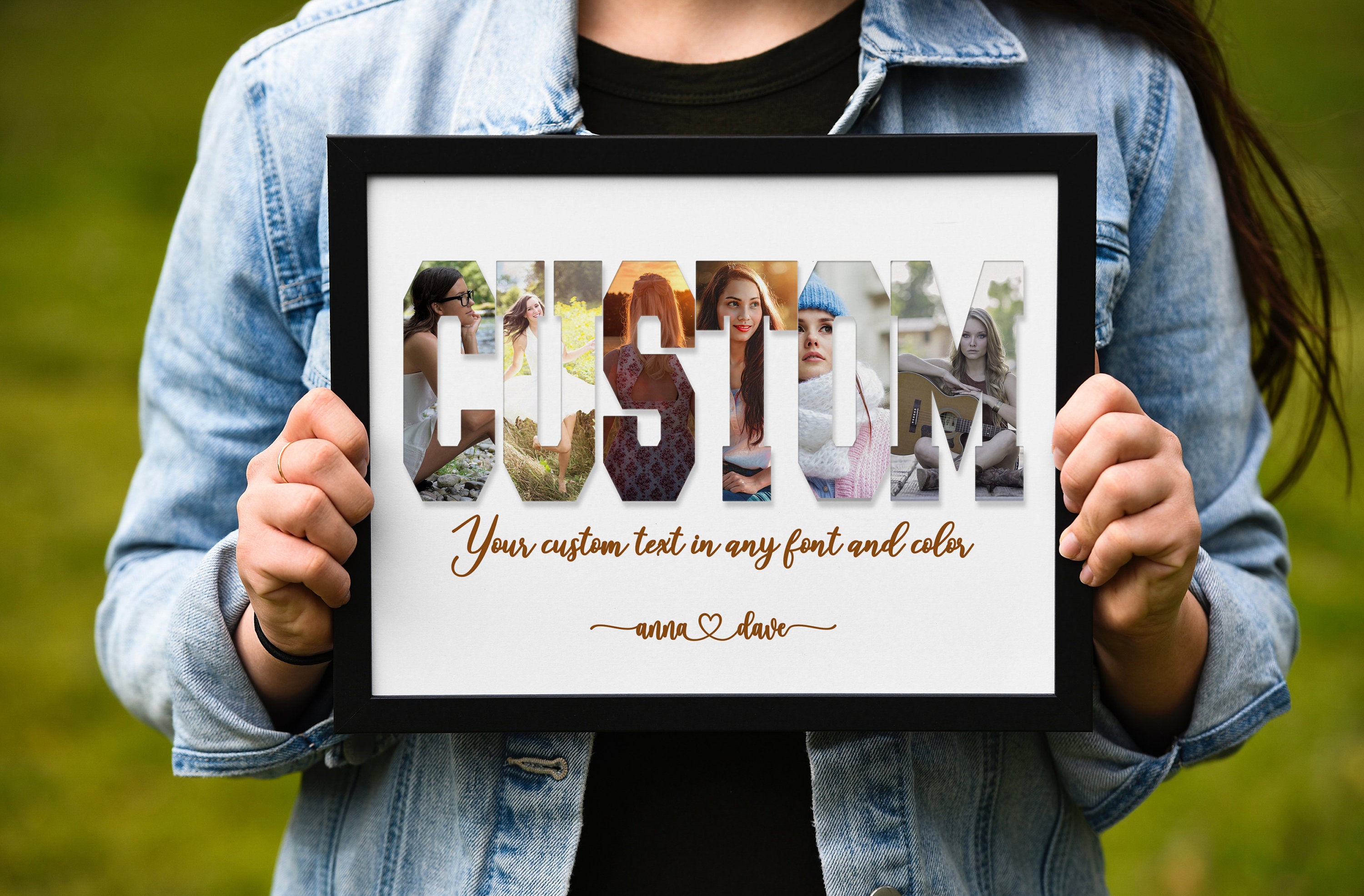 Custom Text Collage Name Photo Collagecustom Letter Collage Etsy UK