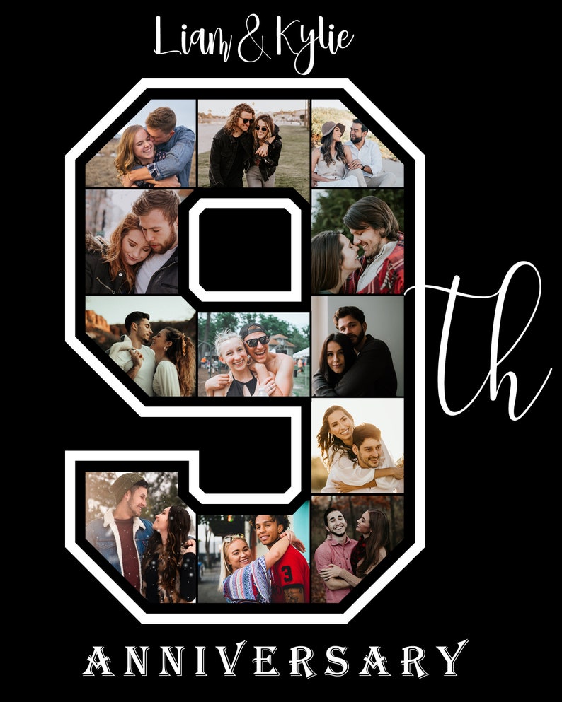 Personalize 9 Year Anniversary Collage Anniversary Gift for Etsy