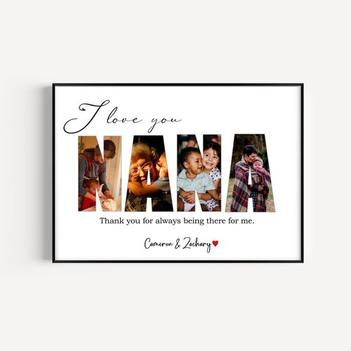 Collage photo grand-mère personnalisé, cadeau grand-mère personnalisé, cadeau pour grand-mère, collage grand-mère, cadeau grand-mère des petits-enfants, cadeau de Noël grand-mère