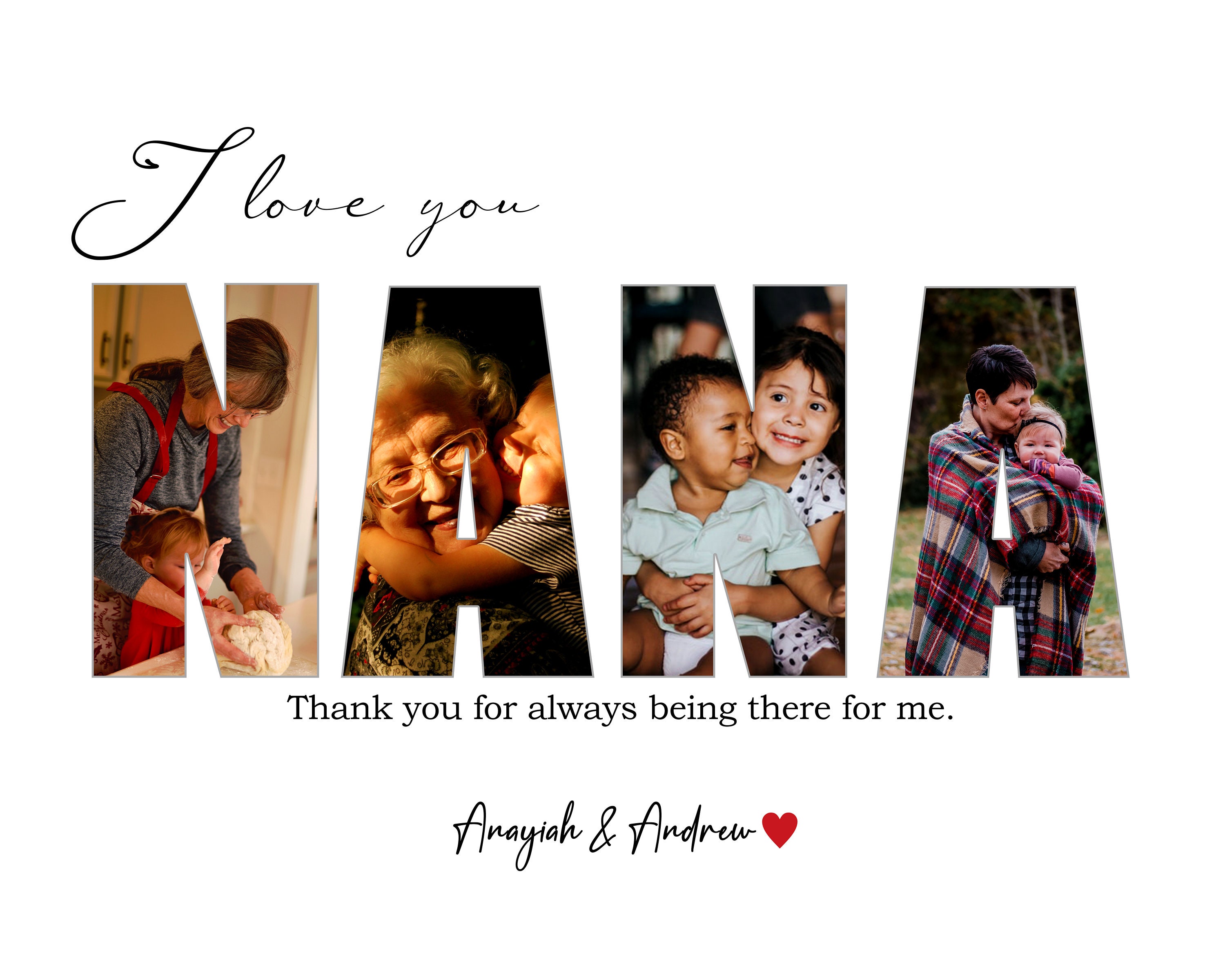 Custom Nana Photo Collage Personalized Nana Gift Gift for Etsy Canada