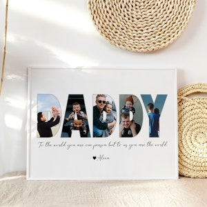 Daddy Photo Collage, Customized Father's Gift, Gift For Dad, Personalized Gift for Dad, First Father's Day Gift, Dad Gift from Son Daughter image 8