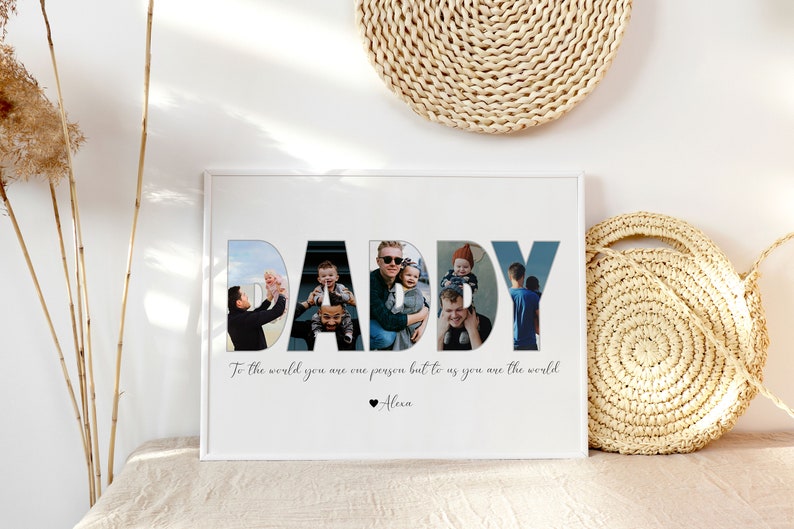 Daddy Photo Collage, Customized Father's Gift, Gift For Dad, Personalized Gift for Dad, First Father's Day Gift, Dad Gift from Son Daughter image 8