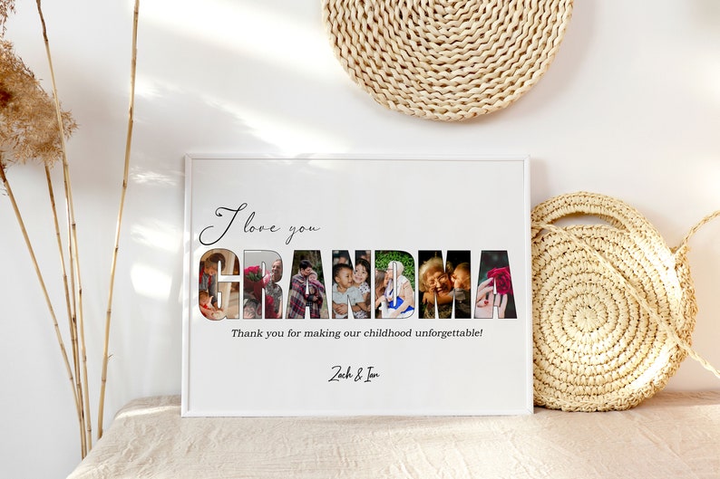 Personalized Grandma Photo Collage Gift for Grandma Etsy