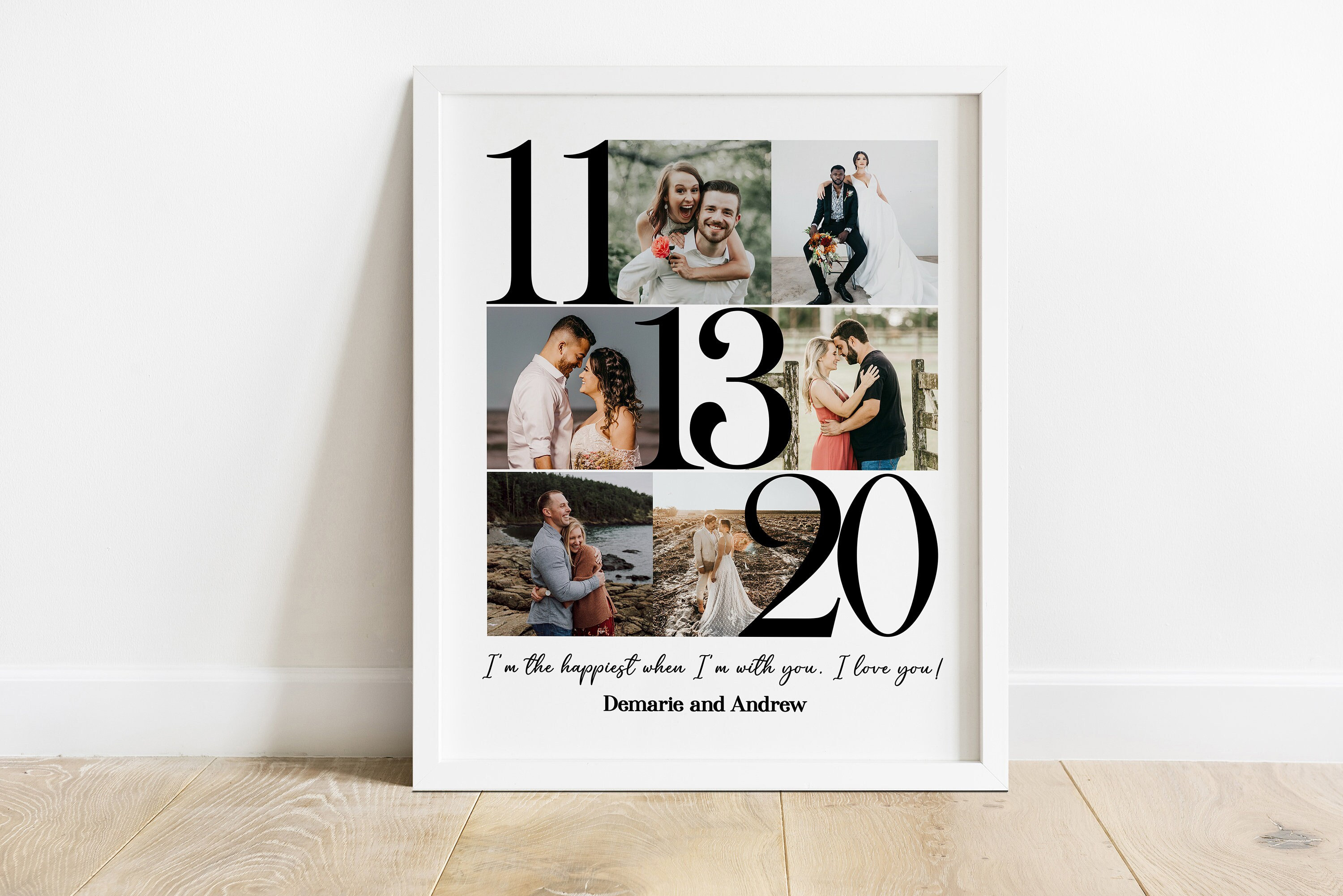 1 Year Anniversary Gift for Boyfriend, Custom First Anniversary Collage Gift,  One Year Anniversary Gift for Husband, First Year Together 