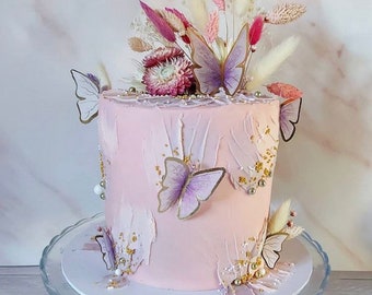 butterfly double name personalised feather birthday cake topper Flower