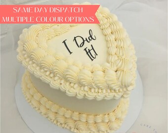 Custom Heart Shaped Cake Topper - Personalized Edible Image For Cakes & Desserts (Choose Your Size) - View #10