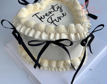Custom Heart Shaped Cake Topper - Personalized Edible Image For Cakes & Desserts (Choose Your Size) - View #3