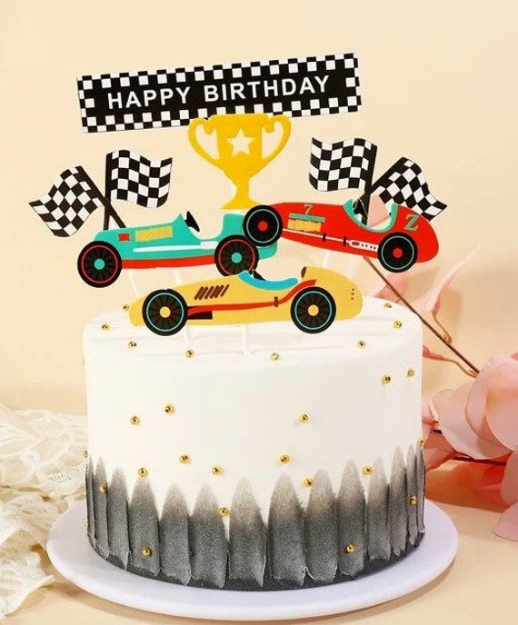 Sports Car Cake Topper: Happy Birthday