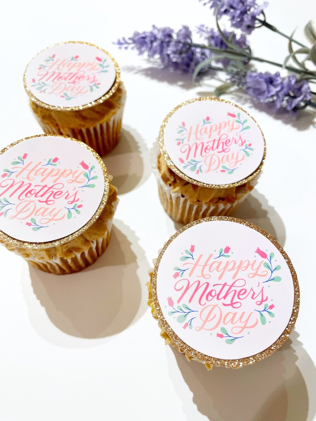 Happy Mothers Day Cupcake Toppers, Cupcake Discs, Mum, Gifts for Mum