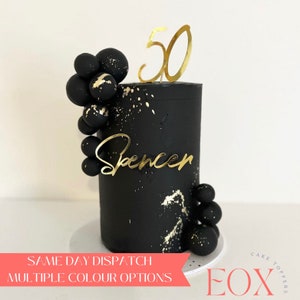 Personalised Name and Age Charm, Cake Topper, Cake Decoration, Name Charm, Mirror Card Topper, Cake Details,  Birthday Party, Glitter Card,