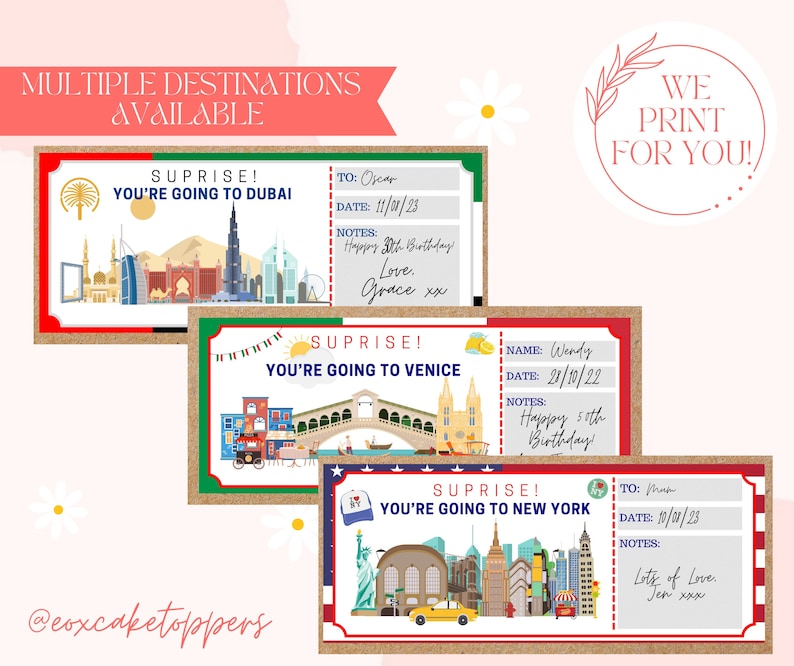 LONDON Personalised Holiday Ticket, Youre going to London Surprise Gift, Holiday Voucher, City Break Surprise, Birthday Present, image 6