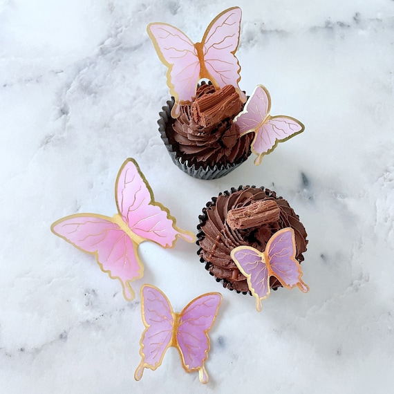 Gyufise 72 Decorazioni Per Cupcake A Forma Di Farfalla Viola - Istantanee Per Torte E Dessert A Tema Primaverile - 3