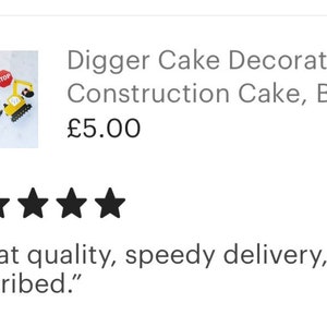 Digger Cake Decoration Set, Construction Cake, Boys Cake, Birthday, Cake Topper, Cake Accessories, Baking Supplies, Birthday Party, Cupcake image 8