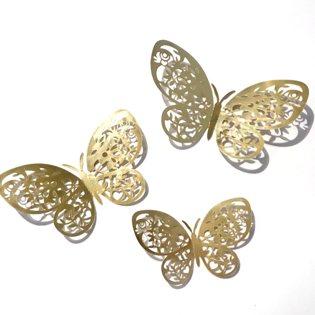 12 Pack Mixed Size Foiled Butterflies Cake Decoration Cake Etsy UK