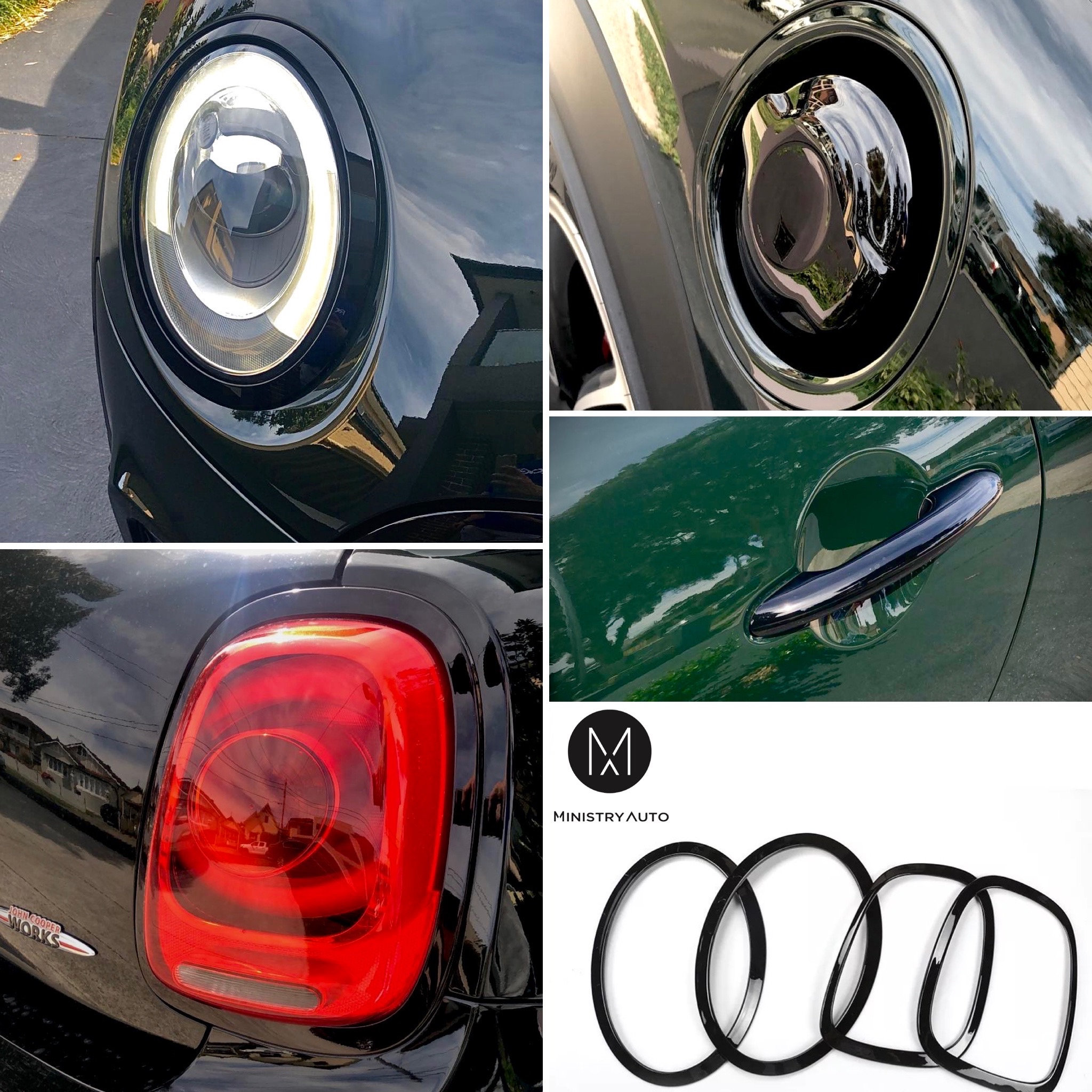 Koplamp Achterlicht Surround Surround Trims Glanzend Zwart voor F55 F56